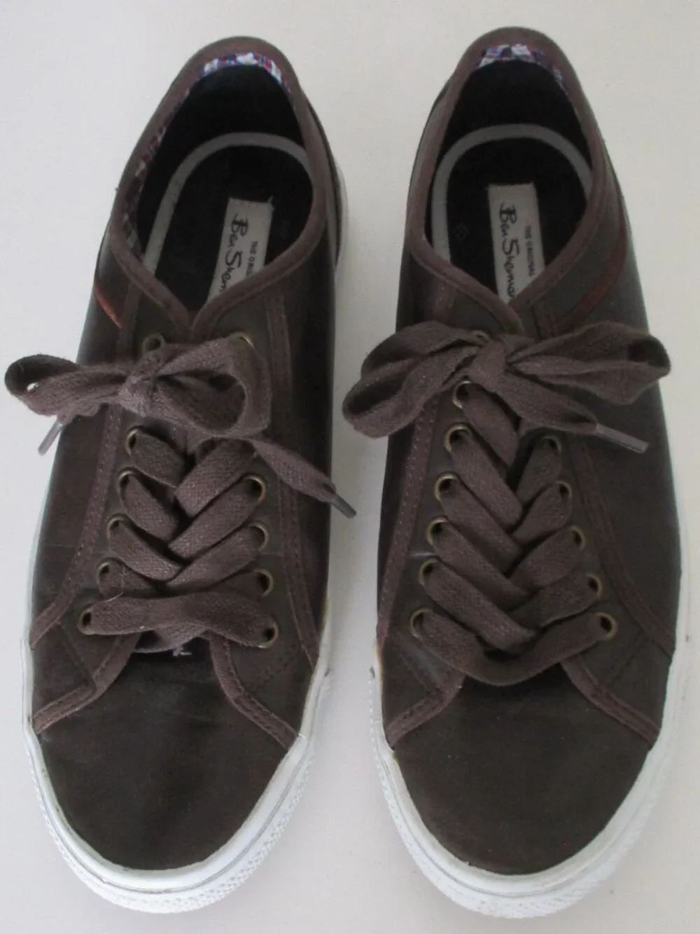 Ben Sherman Mens Brown Leather Lace-up Fashion Sneaker Shoe NWOB - Size 8M